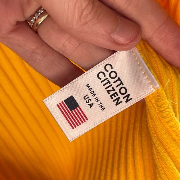 NWOT COTTON CITIZEN Ibiza Front Zip Crop Ribbed Bra Top in Yellow XS - Picture 4 of 6